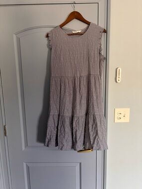 Flowy Gauze Lavender Tiered Dress